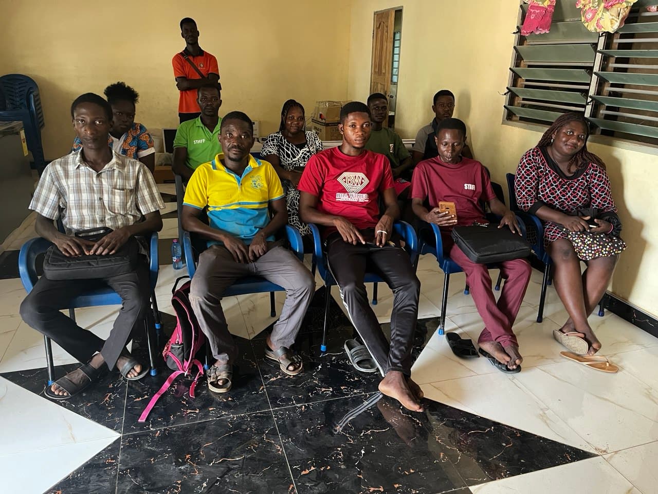 Trip 6 (2025) — The second cohort of teacher trainers were selected. Two from each of five schools. Each school received a new laptop.